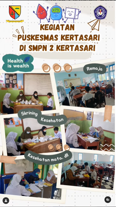 Puskesmas Kertasari Gelar Pemeriksaan Kesehatan Remaja di SMPN 2 Kertasari