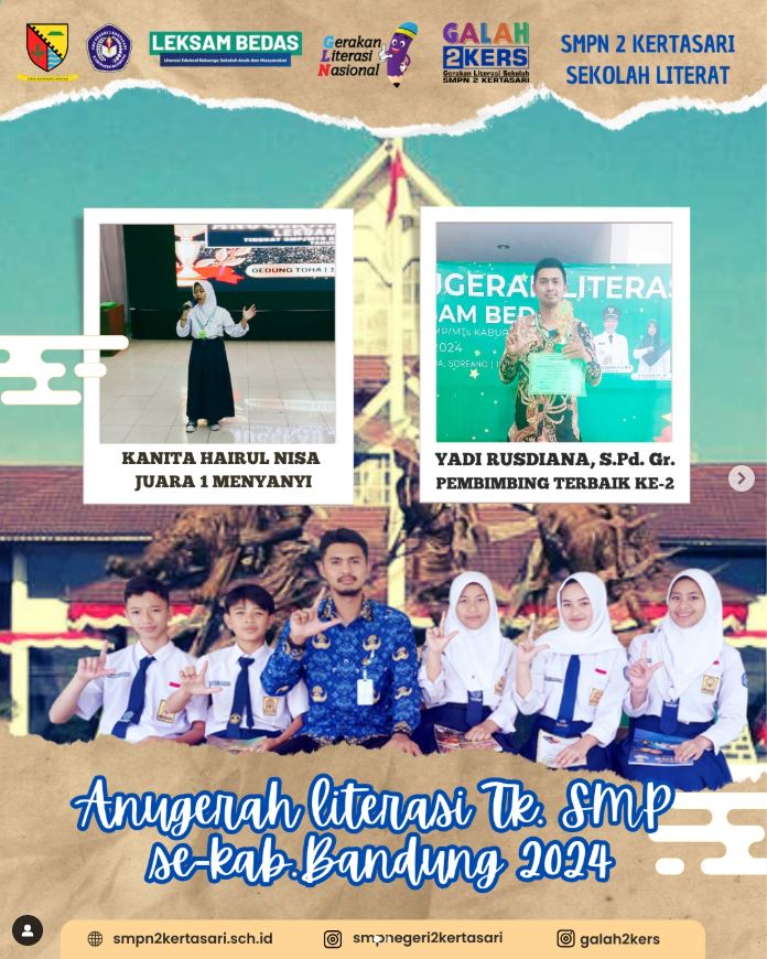 Sukses Rangkaian Leksam Bedas 2024, SMPN 2 Kertasari Raih Anugerah Literasi Kabupaten Bandung